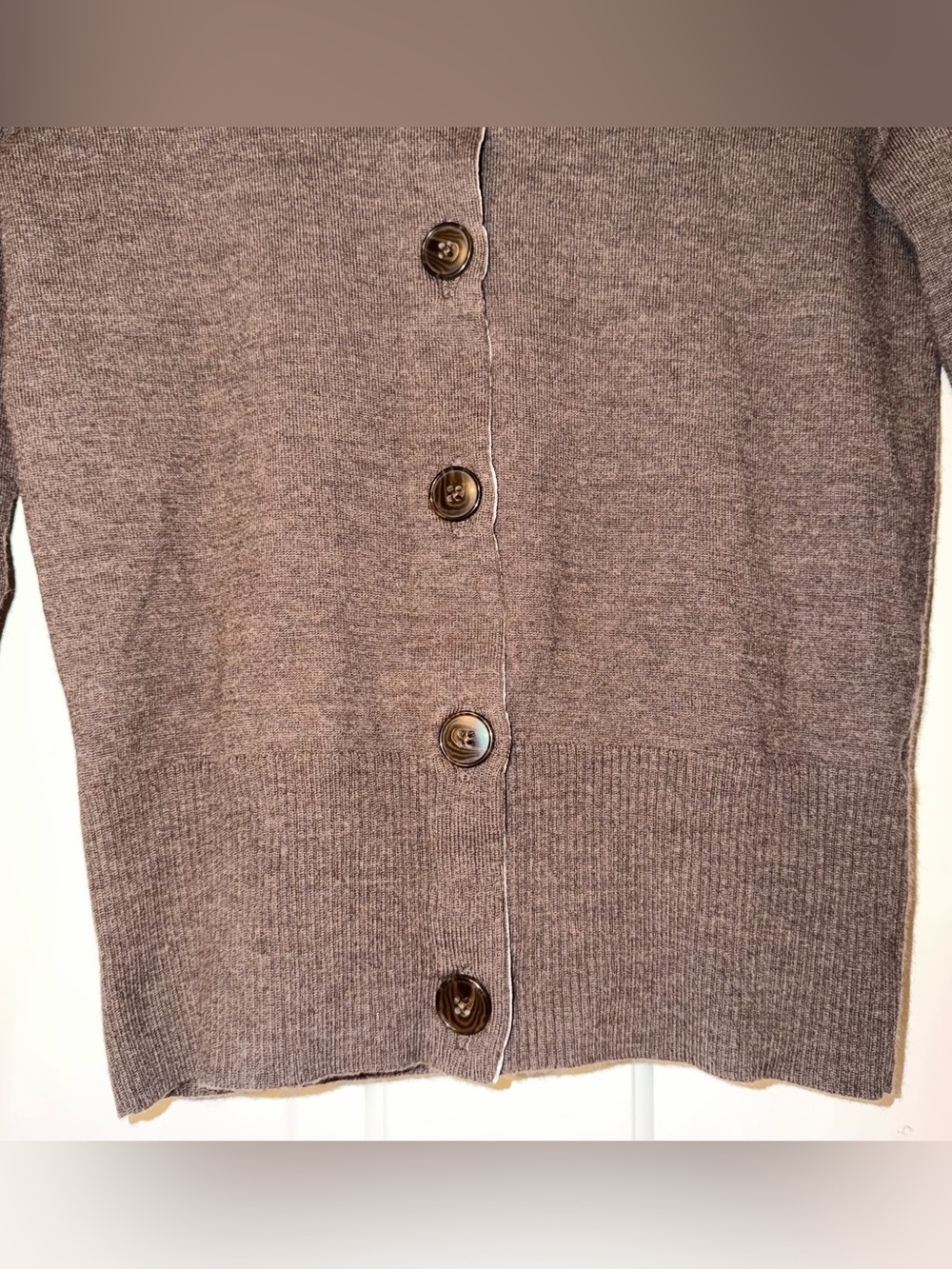 Banana Republic Brown extra fine Italian merino Button-Front cardigan sweater XS - Picture 4 of 12